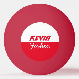red personalised table-tennis-ball ping pong ball