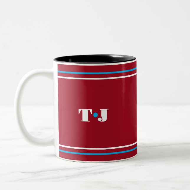 Red Personalised  Two-Tone Coffee Mug (Left)