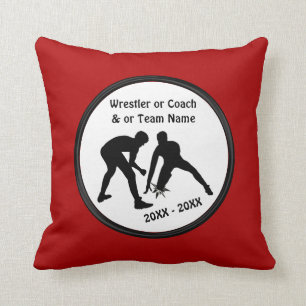 Red Personalised Wrestling Gifts for Seniors, Team Cushion