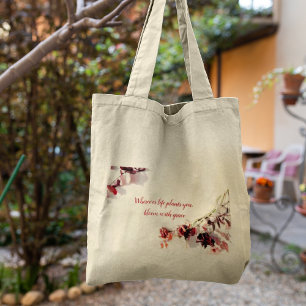 Red petaled flower Tote Bag