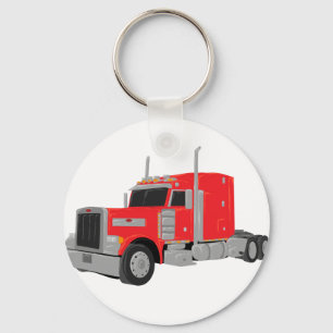 red peter built tractor key ring
