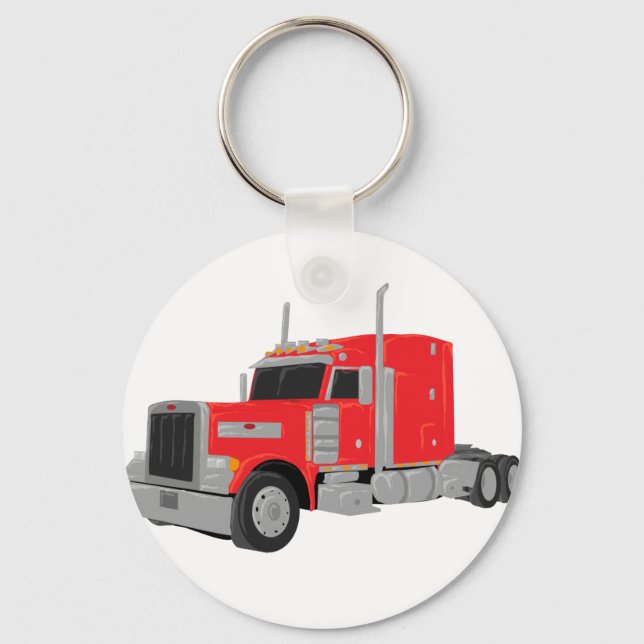 red peter built tractor key ring (Front)