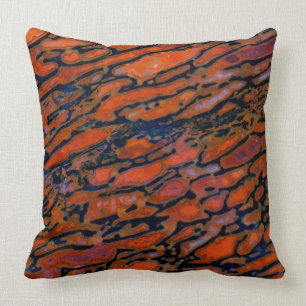 Red Petrified dinosaur bone Cushion