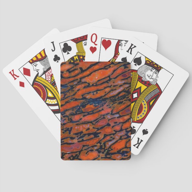 Red Petrified dinosaur bone Playing Cards (Back)