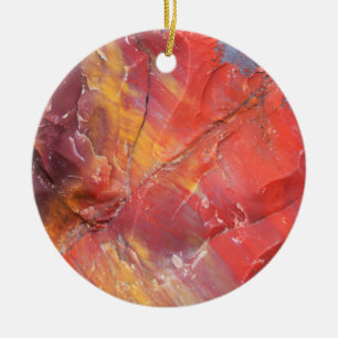 Red Petrified wood detail, Arizona Ceramic Tree Decoration