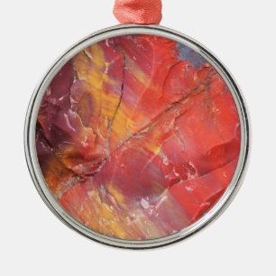Red Petrified wood detail, Arizona Metal Tree Decoration