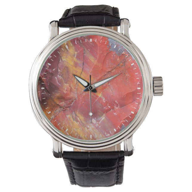 Red Petrified wood detail, Arizona Watch (Front)