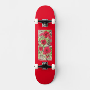 Red Petunias Skateboard