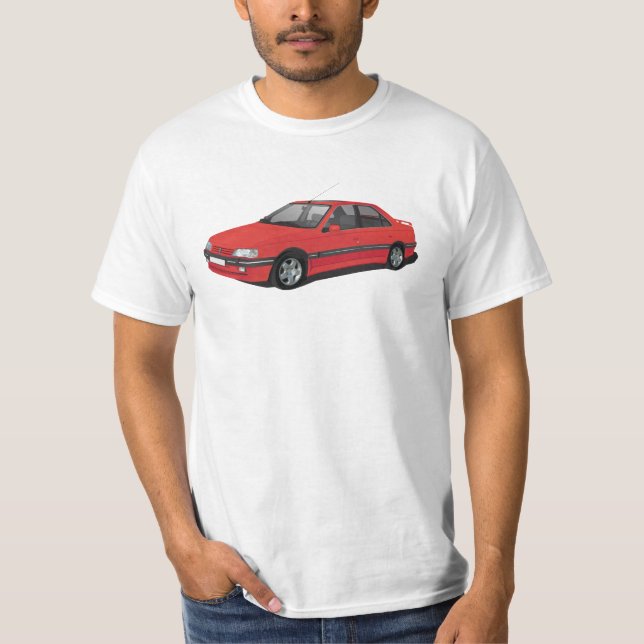 Red Peugeot 405 T-Shirt (Front)