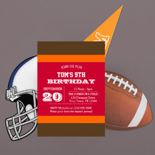 Red Pewter Orange Team Birthday Invitation