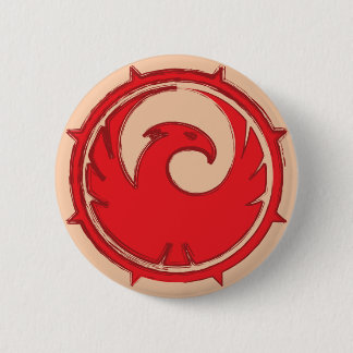 Red phoenix bird emblem badge
