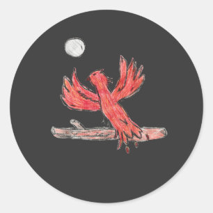 Red Phoenix Classic Round Sticker