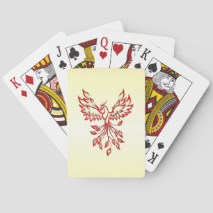 Red Phoenix Rises Playing Cards