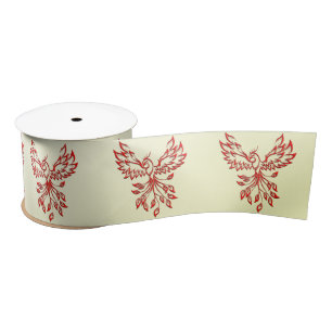 Red Phoenix Rises Satin Ribbon