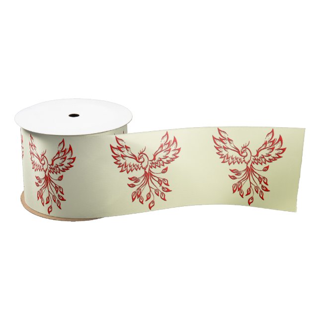 Red Phoenix Rises Satin Ribbon (Spool)