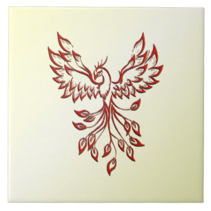 Red Phoenix Rises Tile