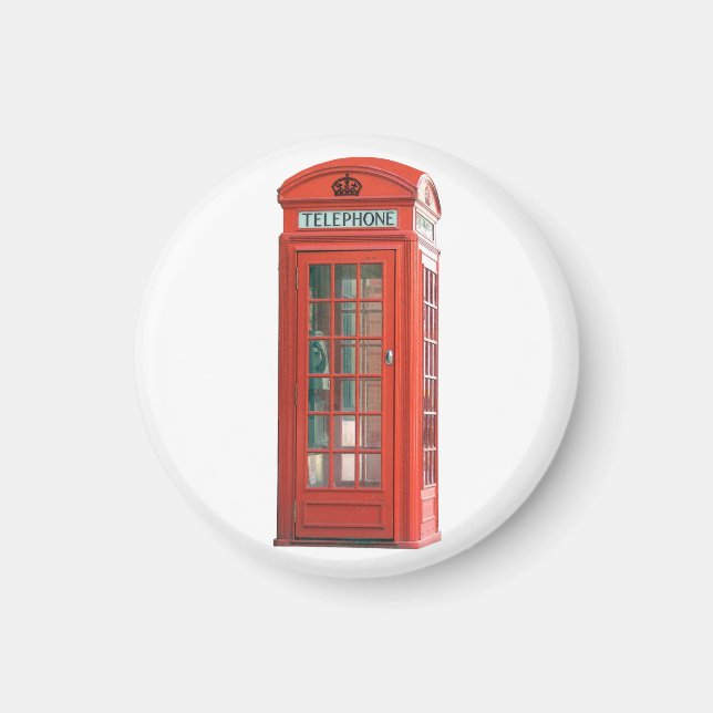 Red Phone Booth Magnet (Front)