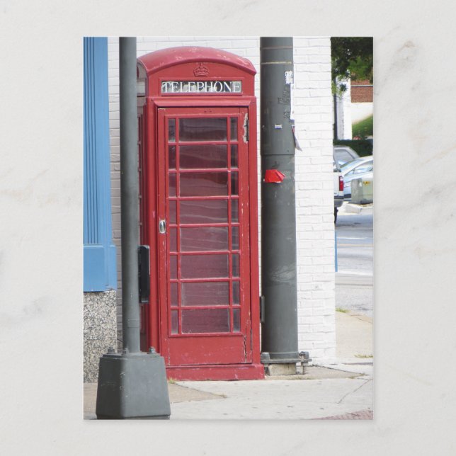 Red Phone Booth Postcard (Front)
