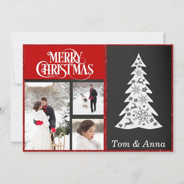 Red Photo Christmas Card (Front)