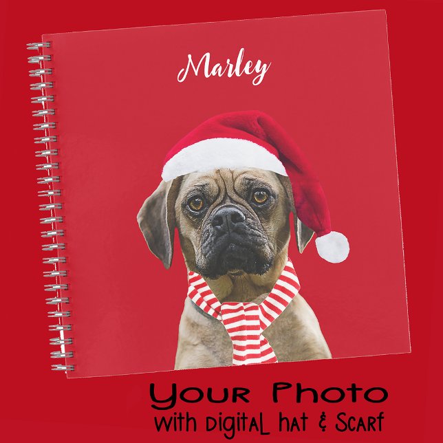 Red Photo Christmas Gift for Pet Lovers Dog Mum  Notebook (Creator Uploaded)