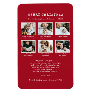 Red Photo Holiday Magnet