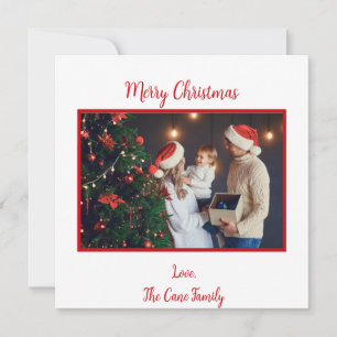 Red Photo Merry Christmas Christmas card 