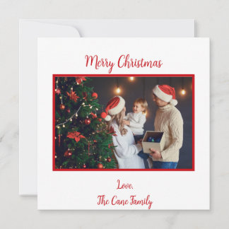 Red Photo Merry Christmas Christmas card