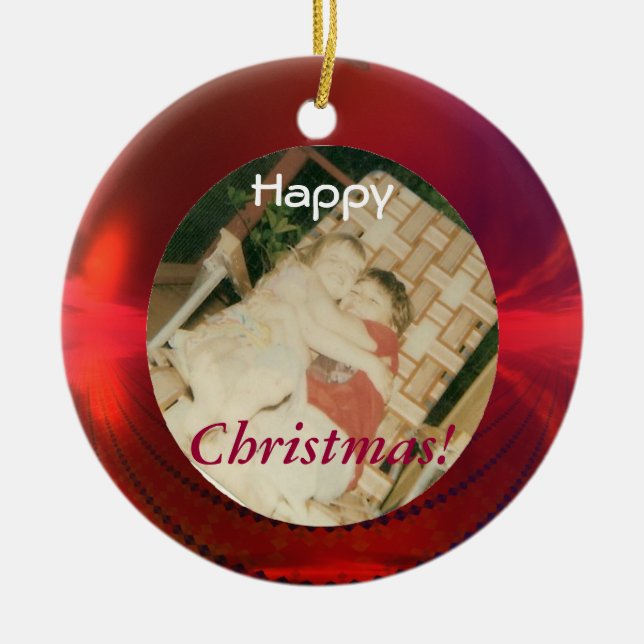 Red Photo Ornament (Front)