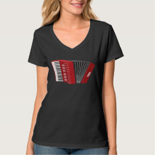 Red Piano Accordion Design For Music Accordionist T-Shirt