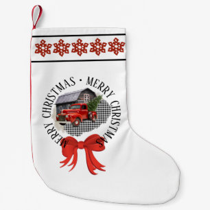 Red Pick Up Truck Christmas Stocking