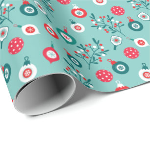 Red Pickleballs, minty 🎄Christmas pattern Wrapping Paper