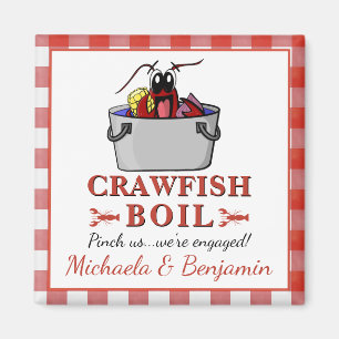 Red Picnic Crawfish Boil Lobster Party Engagement Magnet