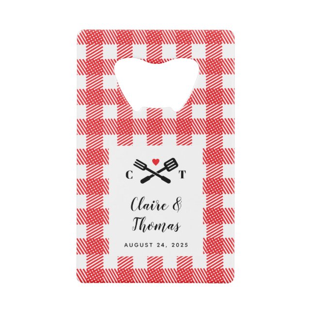 Red Picnic Plaid Cloth I Do BBQ Invitation (Front)