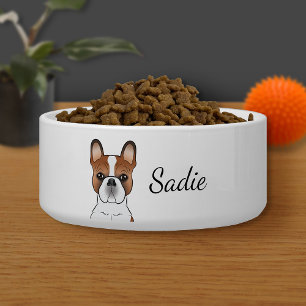Red Piebald French Bulldog Cute Cartoon Dog & Name
