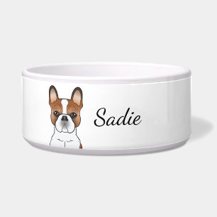 Red Piebald French Bulldog Cute Cartoon Dog & Name
