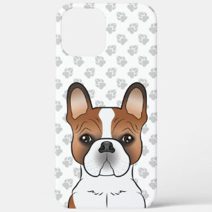 Red Piebald French Bulldog Cute Cartoon Dog & Paws iPhone 12 Pro Max Case