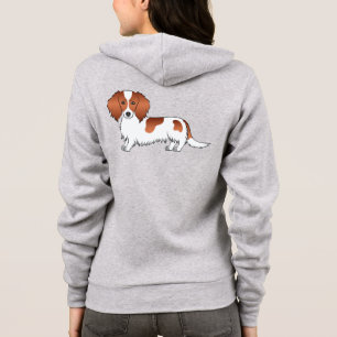 Red Piebald Long Hair Dachshund Cute Cartoon Dog Hoodie