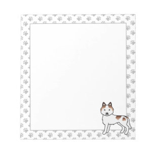 Red Piebald Siberian Husky Cute Cartoon Dog Notepad