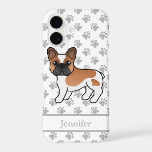 Red Pied French Bulldog Cute Cartoon Dog & Name