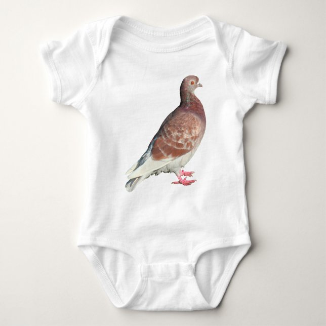 Red Pigeon (isolated) Baby Bodysuit (Front)