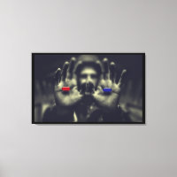 Red Pill Blue Pill Moment Awaken Canvas Wall Art