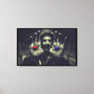 Red Pill Blue Pill Moment Awaken Canvas Wall Art