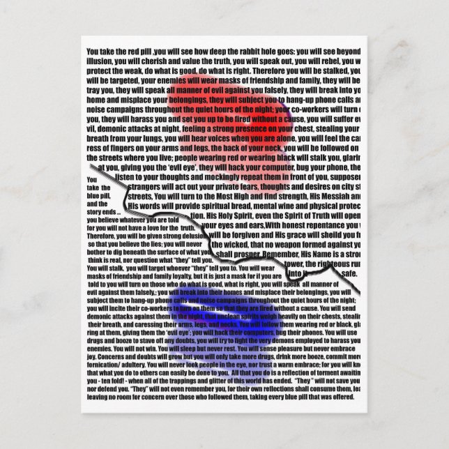 red pill, blue pill postcard (Front)