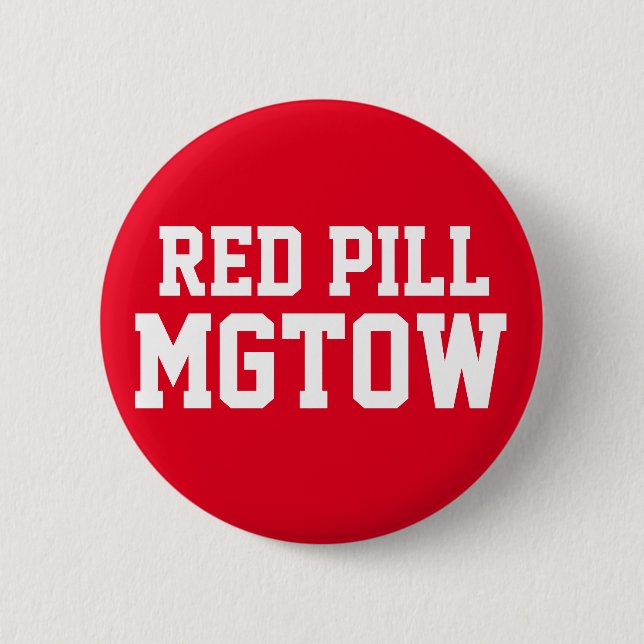 Red Pill MGTOW 6 Cm Round Badge (Front)