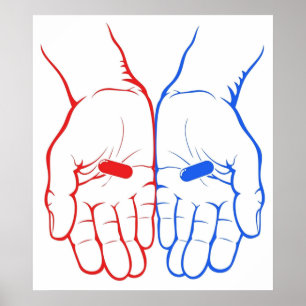 Red Pill or Blue Pill The Matix Poster