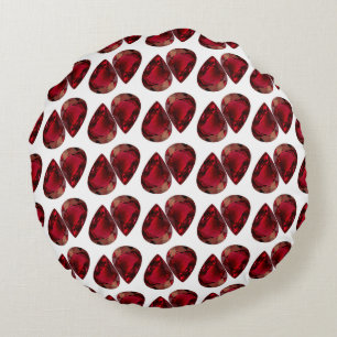 Red Pillow, Pear Shape Throw Pillow, Round Pillow