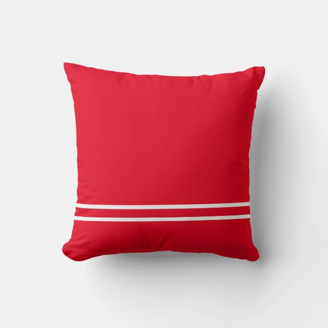 Red Pillow with White Lines (Front)