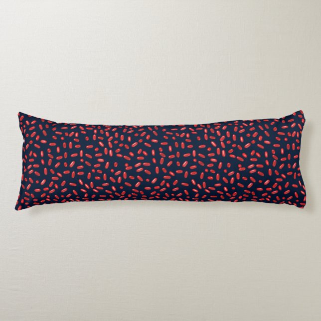 Red Pills Repeating Pattern Body Cushion (Front)