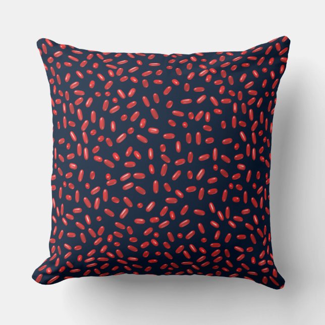 Red Pills Repeating Pattern Cushion (Front)
