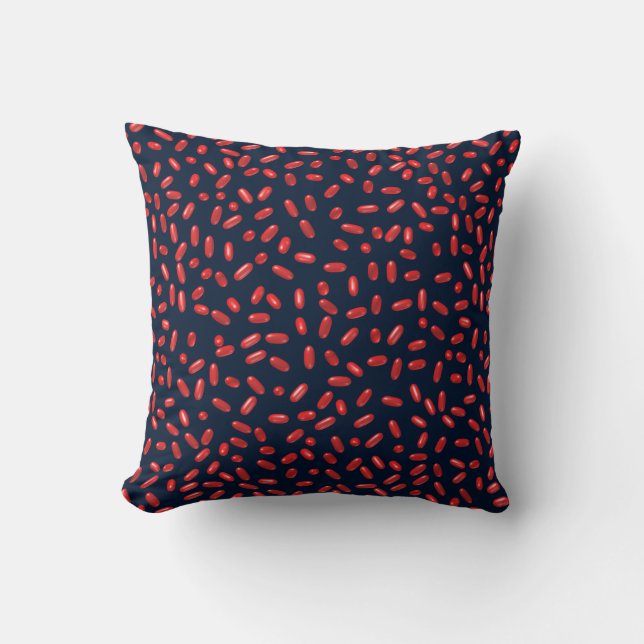 Red Pills Repeating Pattern Cushion (Front)
